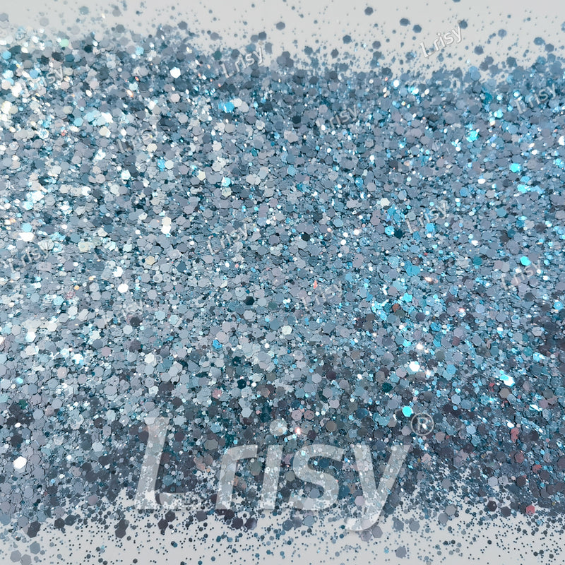 Silver To Sky Blue Chameleon Mixed Color Shift Glitter C-BSX009