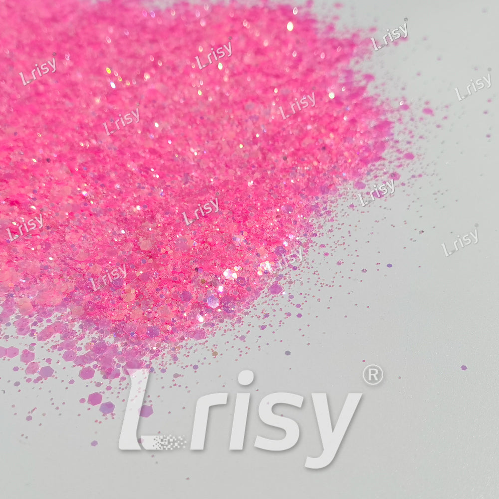 Mixed Rose Pink Iridescent Solvent Resistant Glitter S510R