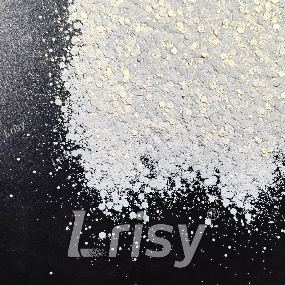 General Mixed White Solid Color Solvent Resistant Glitter FC-SJ050