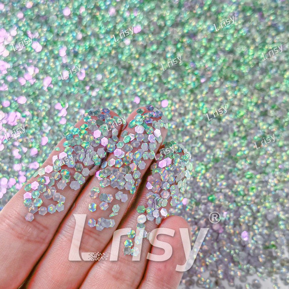 2.5mm Holographic & Color Shift Emerald Green Chunky Glitter Dream Stone LAD09