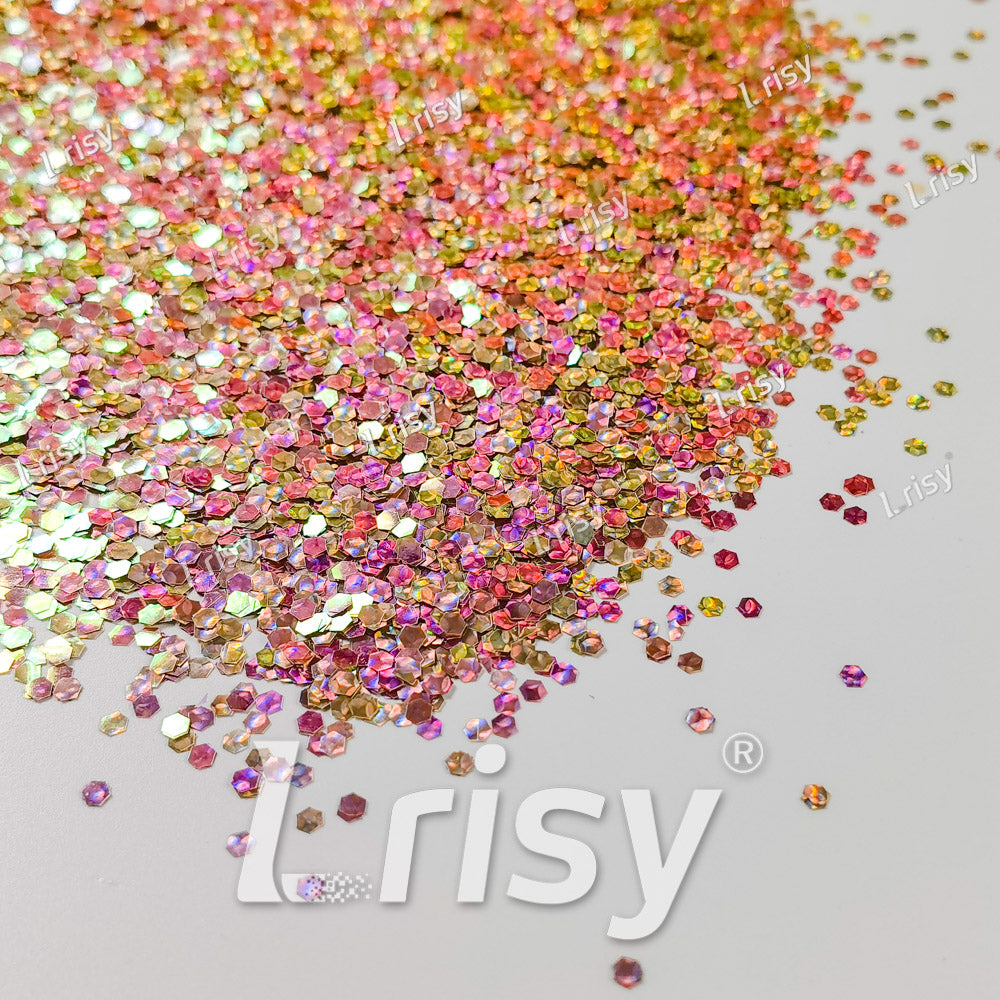 2.5mm Holographic & Color Shift Rose Gold Chunky Glitter Dream Stone LAD11