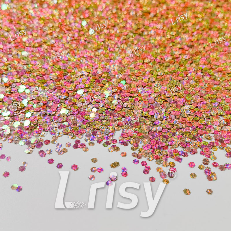 2.5mm Holographic & Color Shift Rose Gold Chunky Glitter Dream Stone LAD11