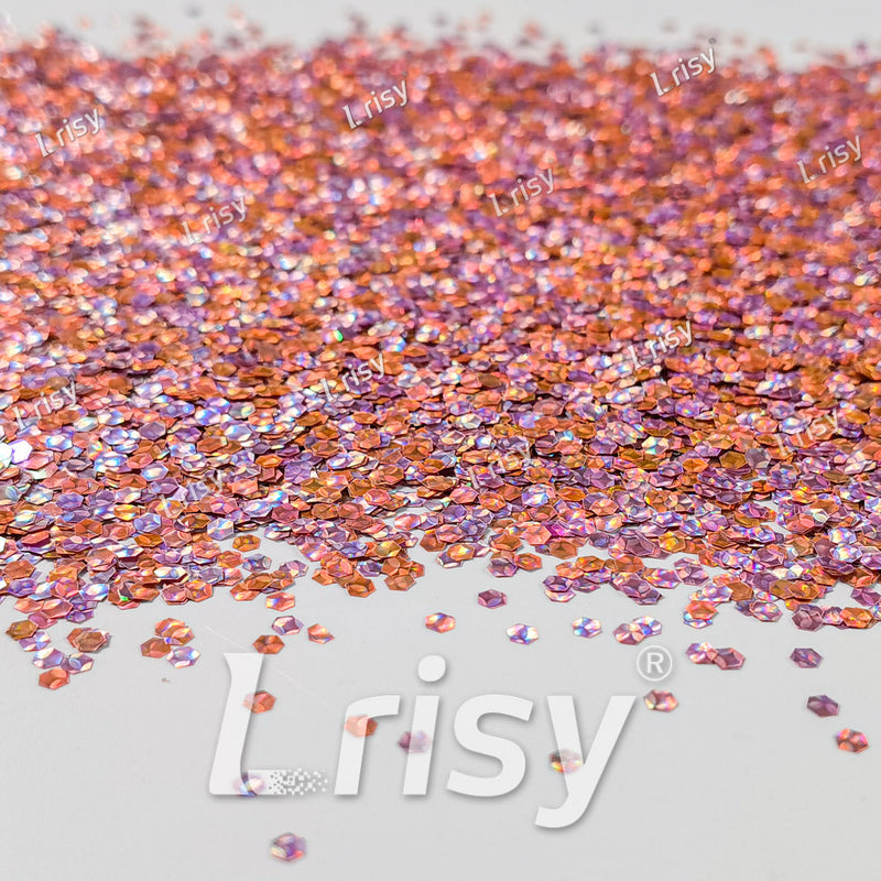 2.5mm Holographic & Color Shift Apricot Gold Chunky Glitter Dream Stone LAD04