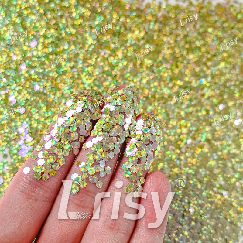 2.5mm Holographic & Color Shift Lettuce Green Chunky Glitter Dream Stone LAD06