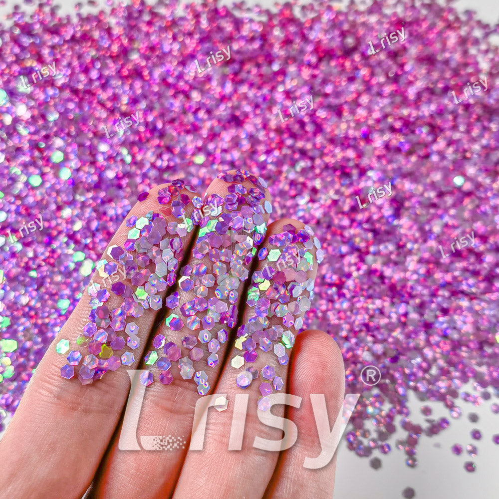 2.5mm Holographic & Color Shift Lilac Purple Chunky Glitter Dream Stone LAD10