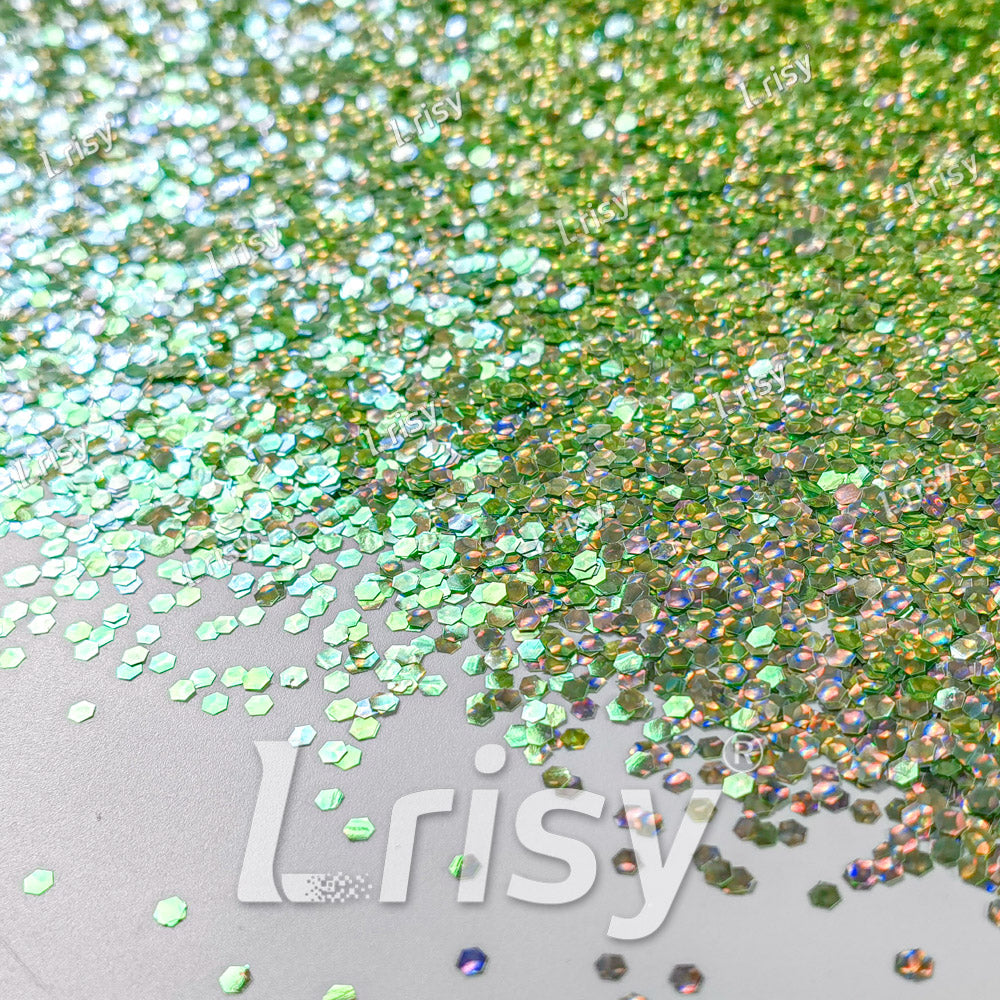 2.5mm Holographic & Color Shift Spa Green Chunky Glitter Dream Stone LAD08
