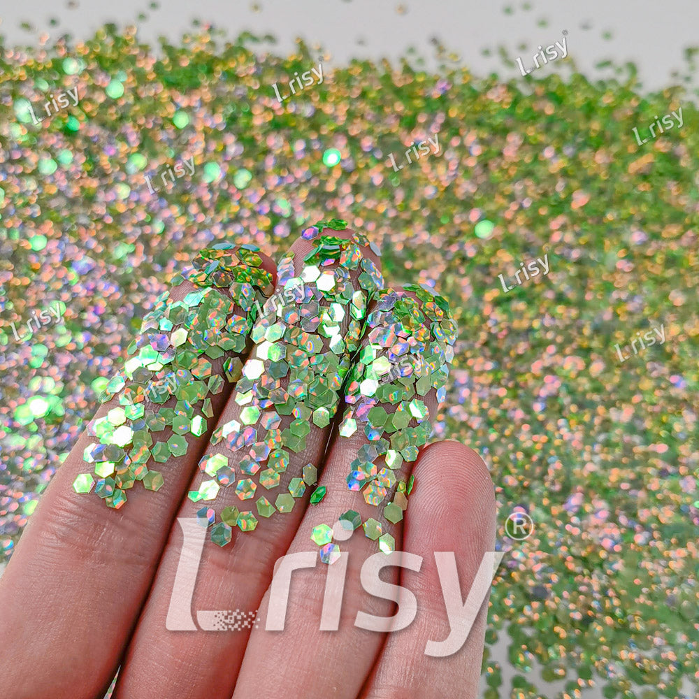 2.5mm Holographic & Color Shift Spa Green Chunky Glitter Dream Stone LAD08