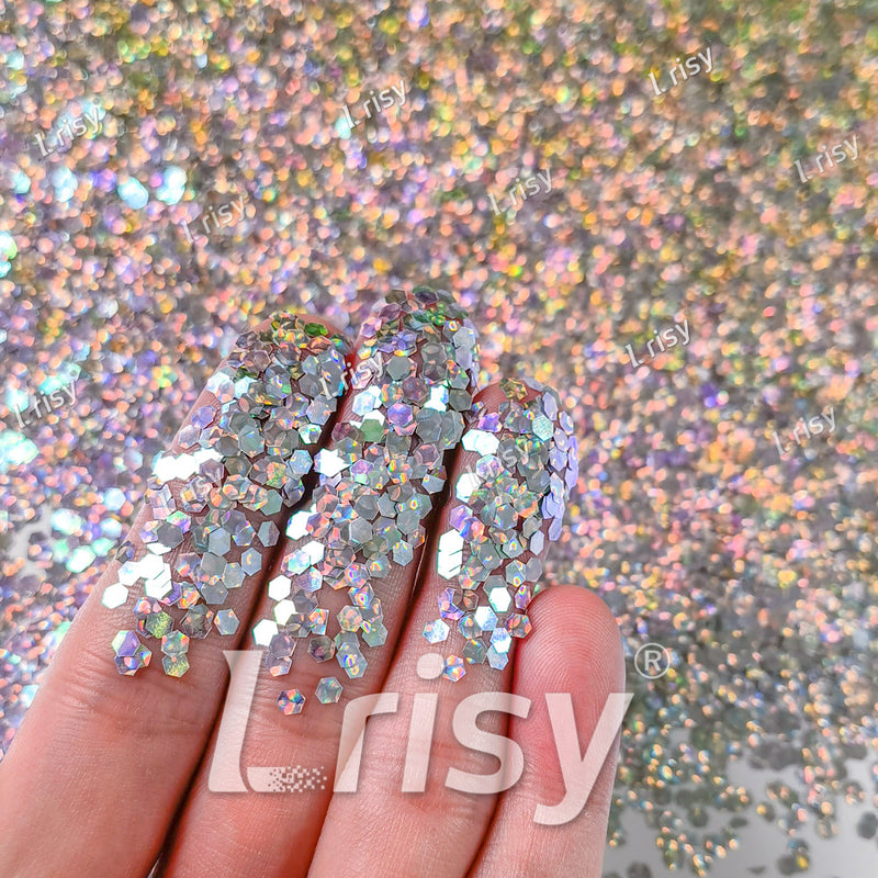 2.5mm Holographic & Color Shift Pale Pink Chunky Glitter Dream Stone LAD01