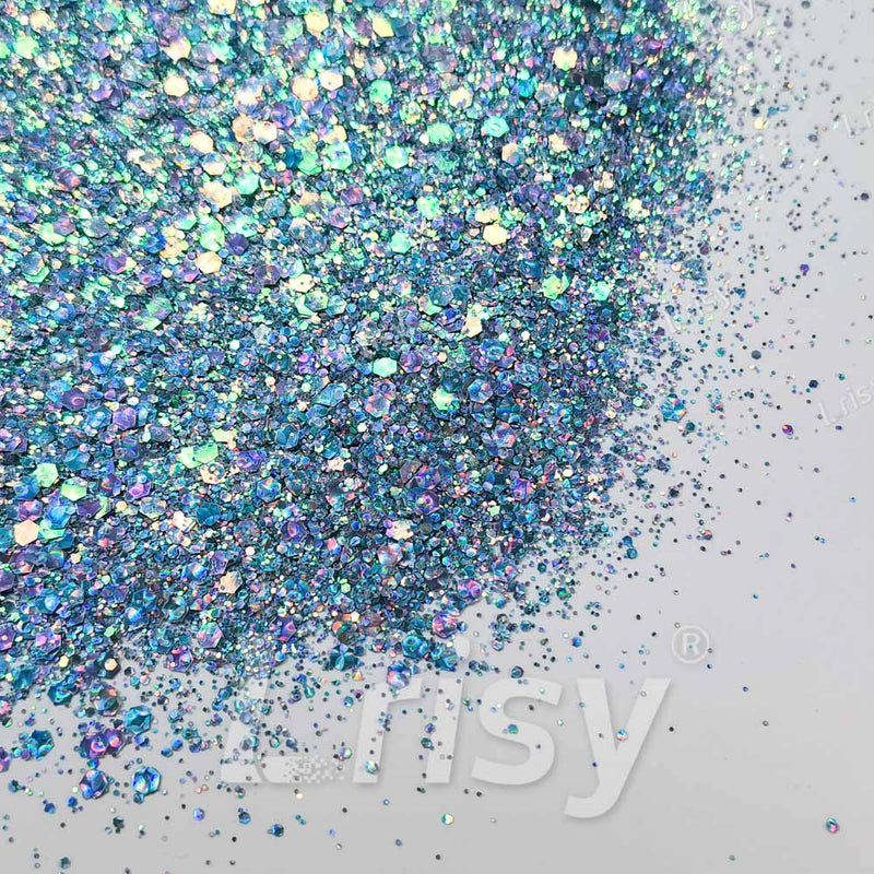 Fine & Chunky Mixed Holographic & Color Shift Electric Blue Glitter LAD02