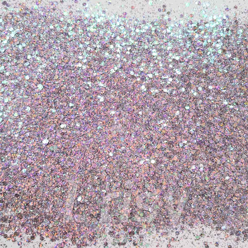 Fine & Chunky Mixed Holographic & Color Shift Pale Pink Glitter LAD01
