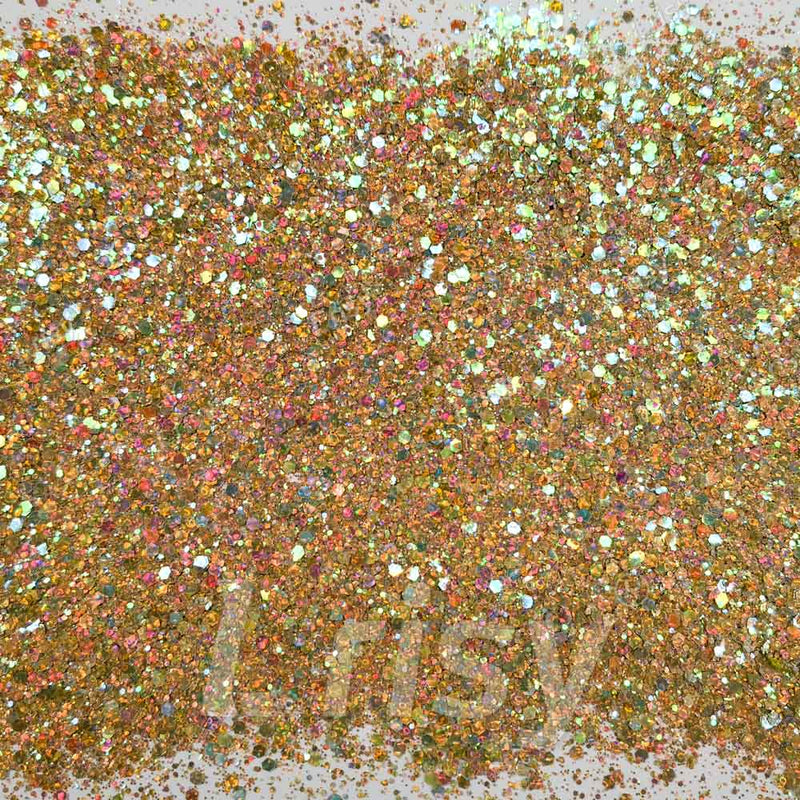 Fine & Chunky Mixed Holographic & Color Shift Orange Gold Glitter LAD05