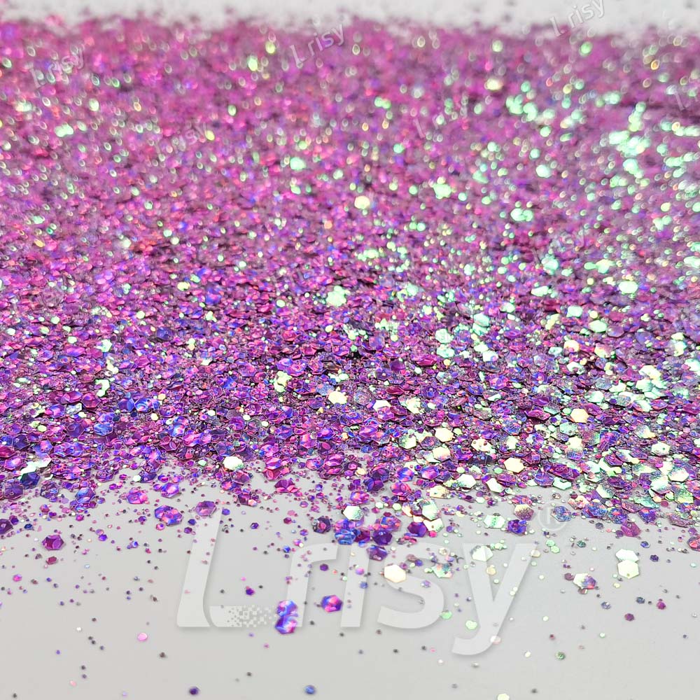 Fine & Chunky Mixed Holographic & Color Shift Neon Blue Glitter LAD12