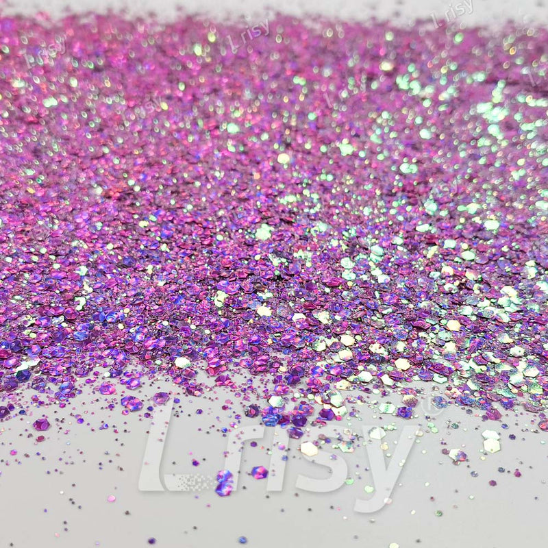 Fine & Chunky Mixed Holographic & Color Shift Neon Blue Glitter LAD12