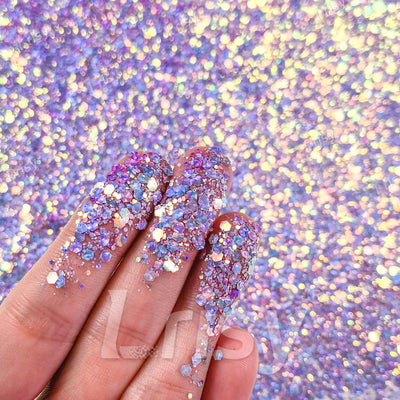 Fine & Chunky Mixed Holographic & Color Shift Neon Blue Glitter LAD12