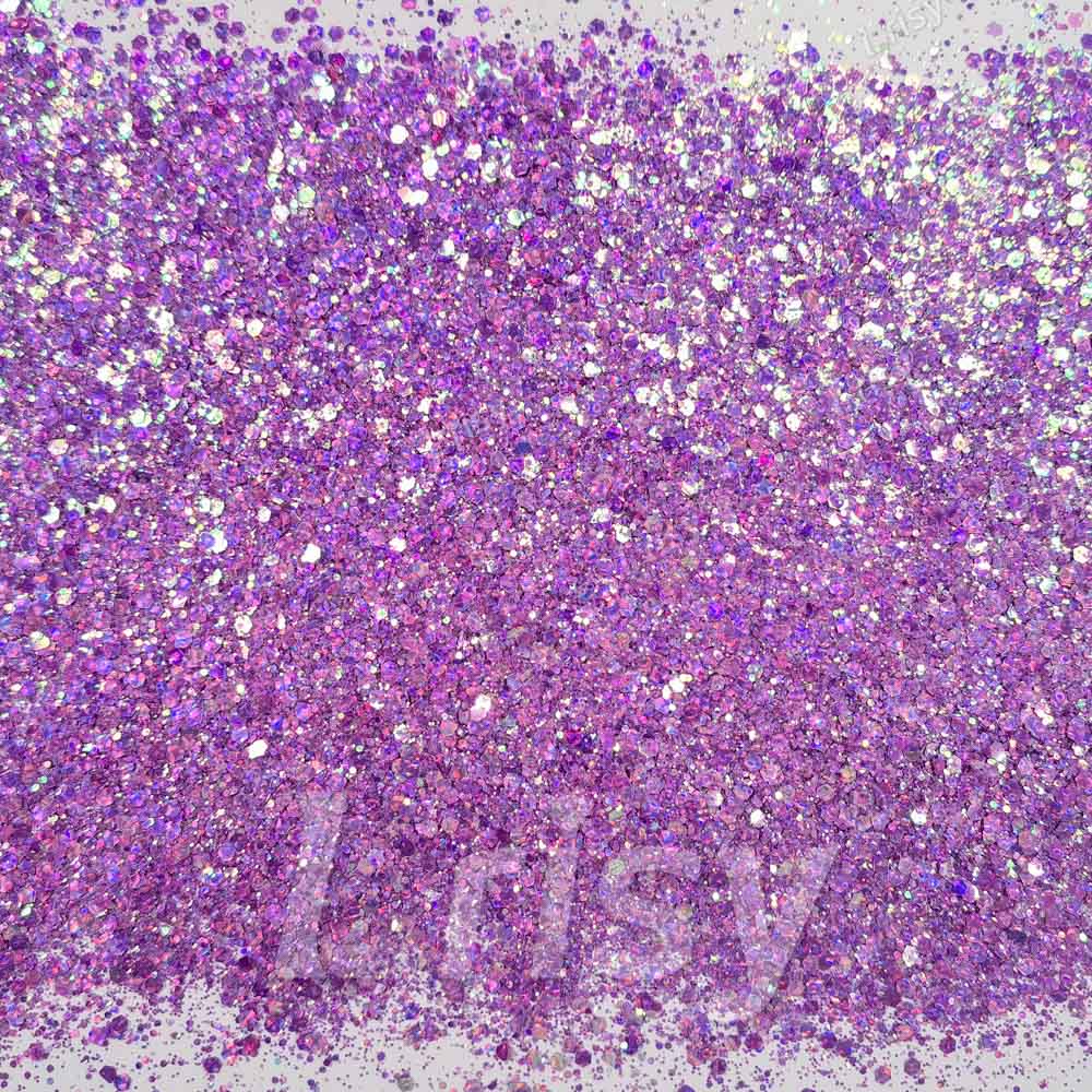 Fine & Chunky Mixed Holographic & Color Shift Lilac Purple Glitter LAD10