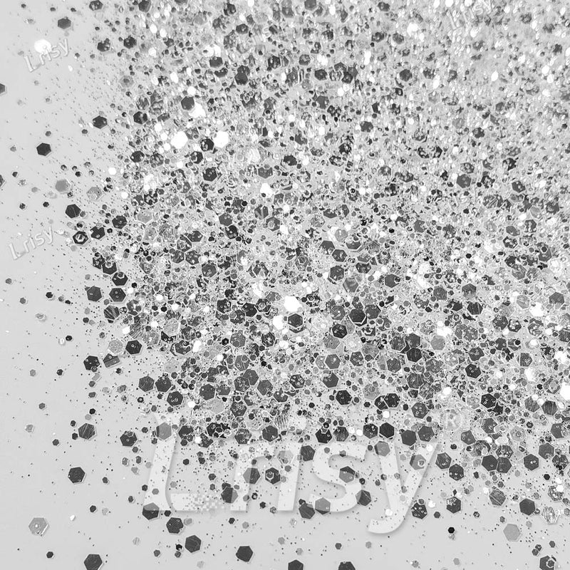 Fine & Chunky Mixed Diamond Mirror Silver Glitter (High Brightness) GSY001A