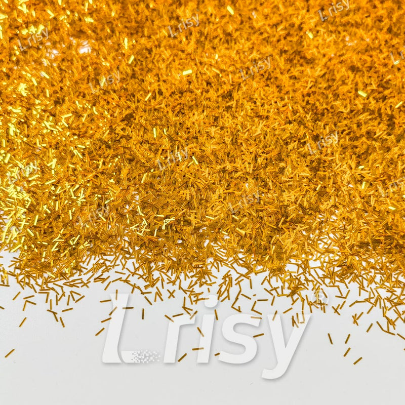 0.3x3.0mm Strip Shaped Golden Solid Color Glitter B0221