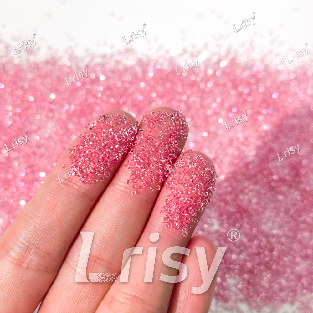 0.8-1mm Light Pink Pointed Back Rhinestones PRS024