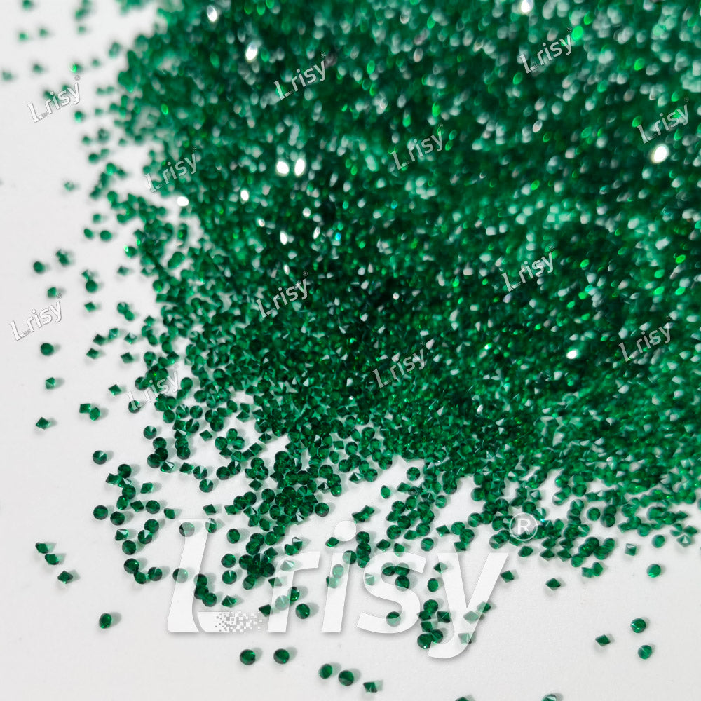 0.8-1mm Emerald Green Pointed Back Rhinestones PRS006