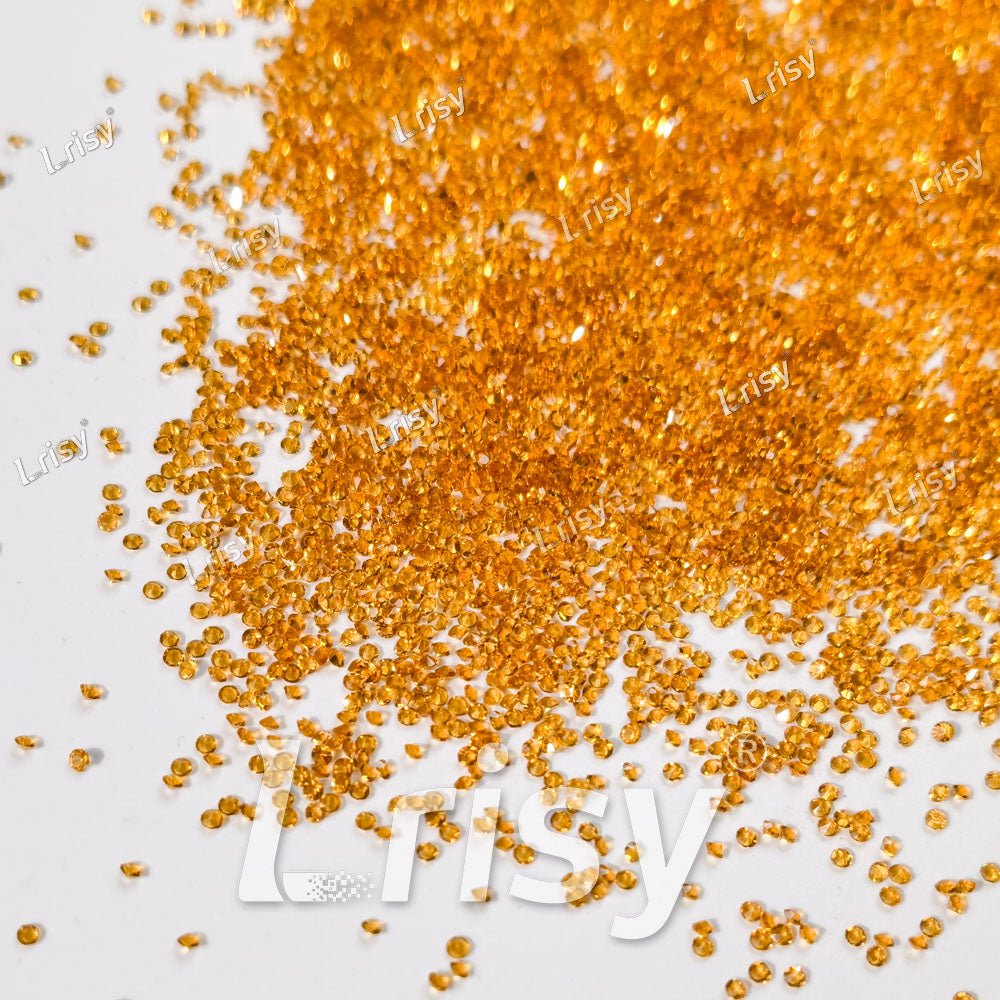 0.8-1mm Golden Yellow Pointed Back Rhinestones PRS013