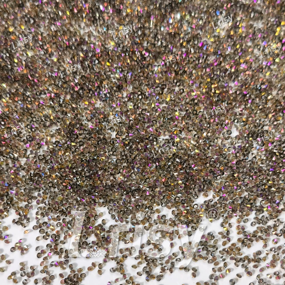 0.8-1mm Purple Fantasy Gold Pointed Back Rhinestones PRS049