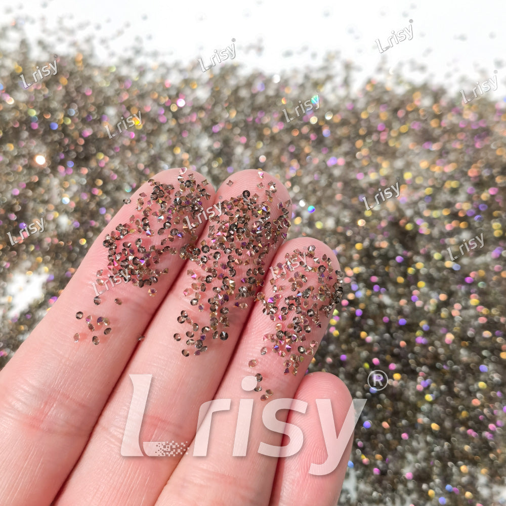 0.8-1mm Purple Fantasy Gold Pointed Back Rhinestones PRS049