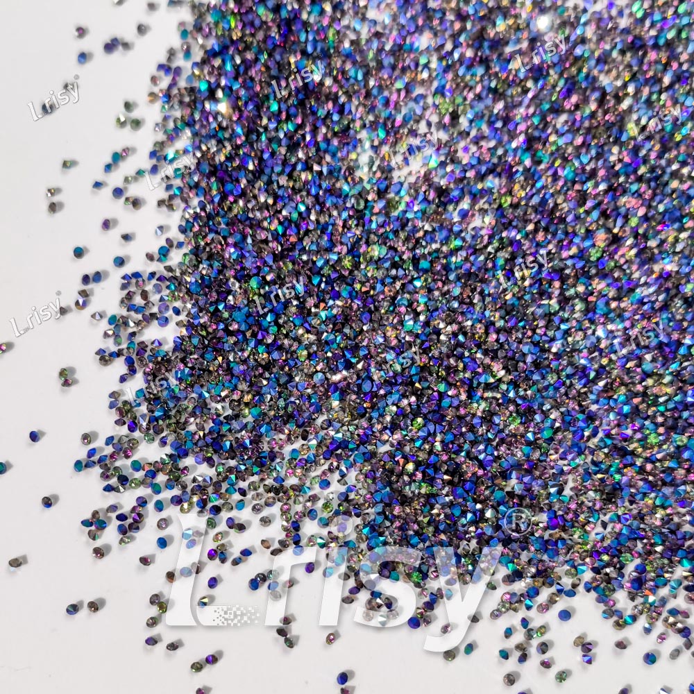 0.8-1mm Blue Plated Pointed Back Rhinestones PRS175