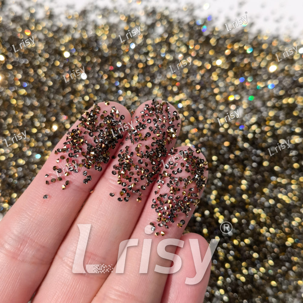 0.8-1mm Golden Ore Pointed Back Rhinestones PRS037