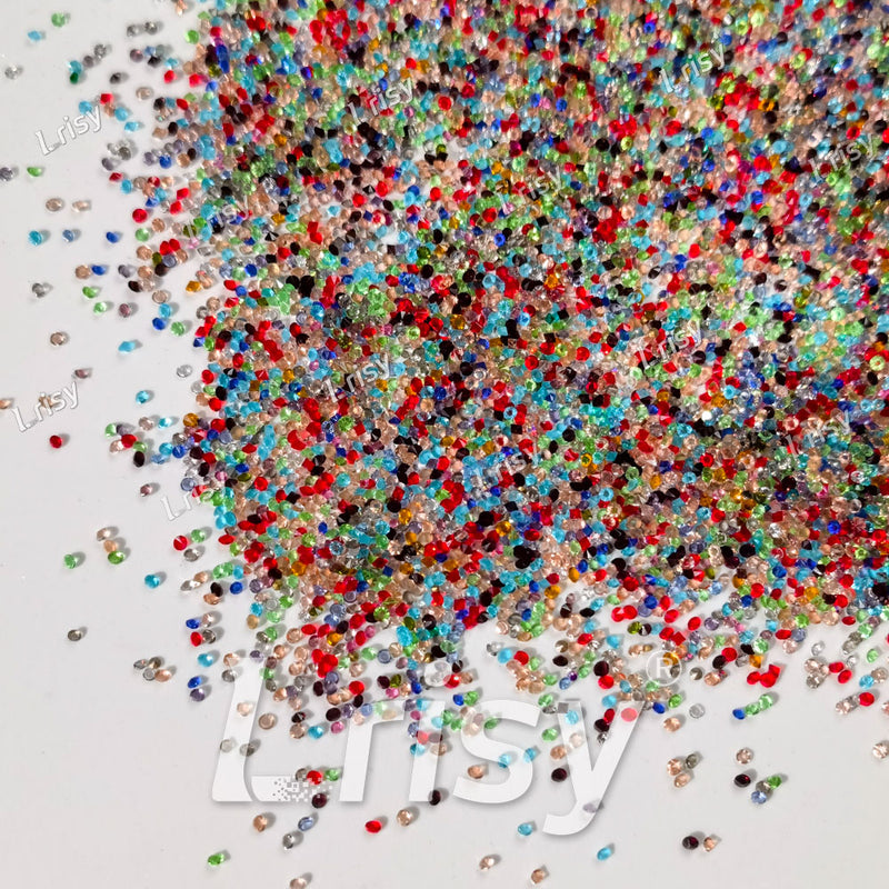 0.8-1mm Rainbow Pointed Back Rhinestones PRS322