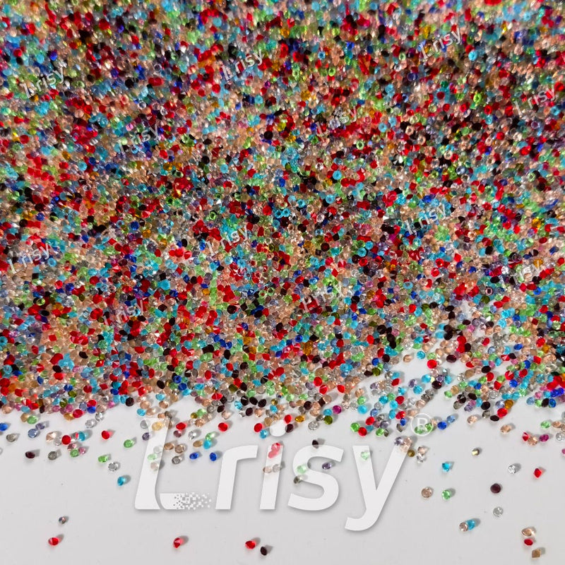 0.8-1mm Rainbow Pointed Back Rhinestones PRS322