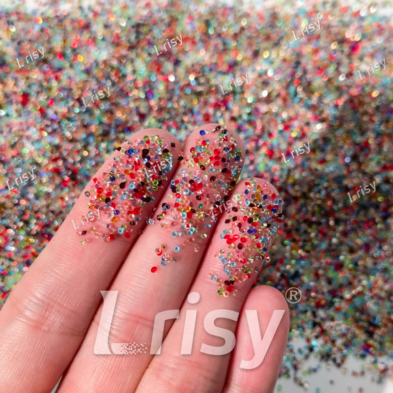0.8-1mm Rainbow Pointed Back Rhinestones PRS322