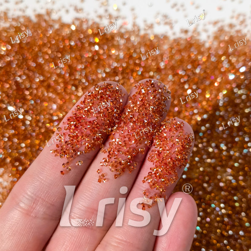 0.8-1mm Amber Pointed Back Rhinestones PRS052