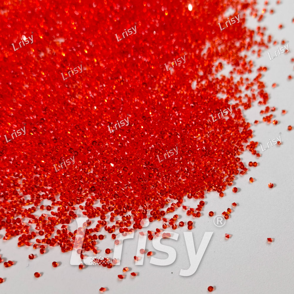 0.8-1mm Orange Red Pointed Back Rhinestones PRS018