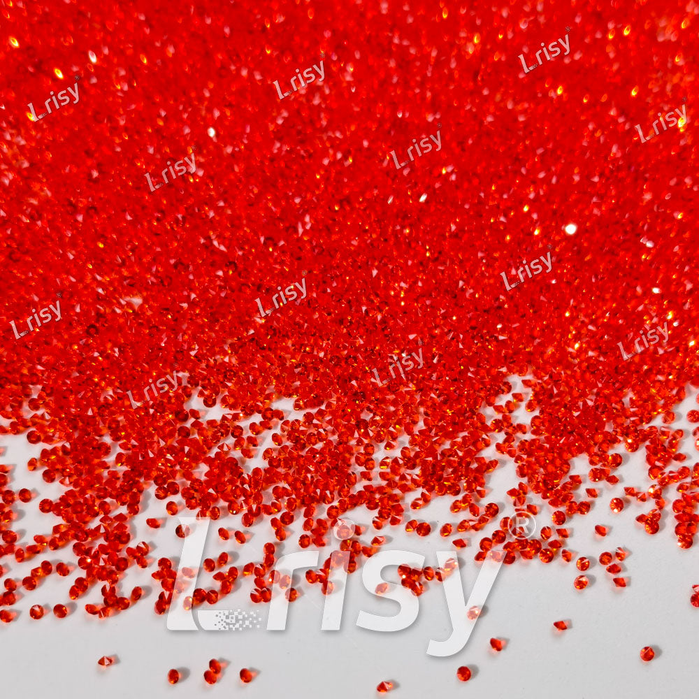 0.8-1mm Orange Red Pointed Back Rhinestones PRS018