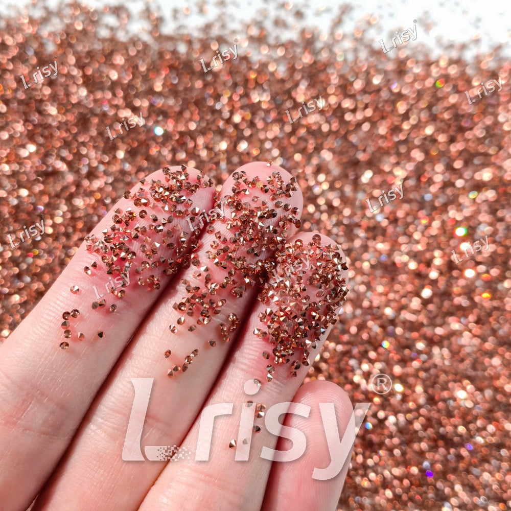 0.8-1mm Rose Gold Pointed Back Rhinestones PRS039