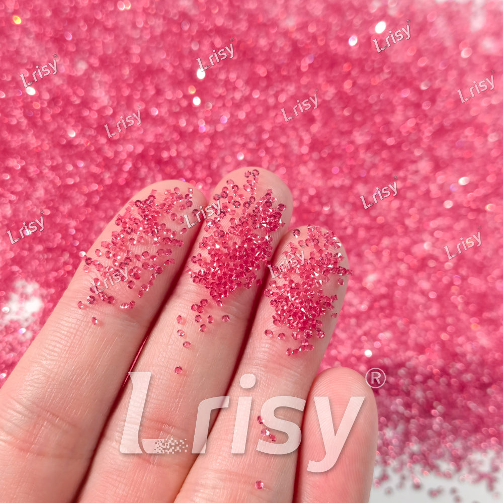 0.8-1mm Rose Red Pointed Back Rhinestones PRS023