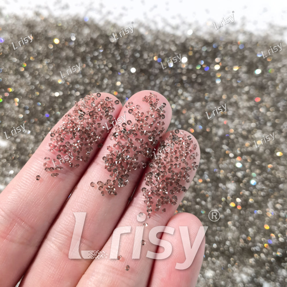0.8-1mm Grey Pointed Back Rhinestones PRS021