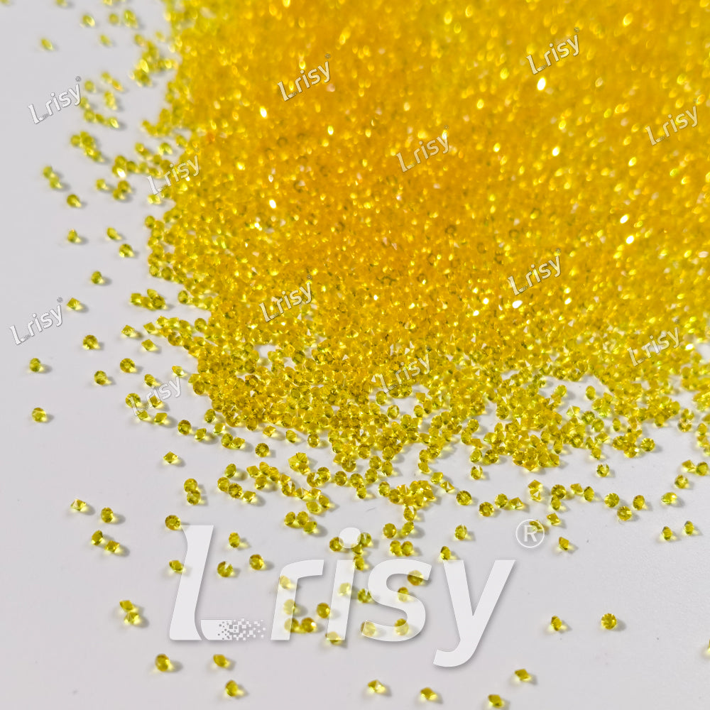 0.8-1mm Lemon Yellow Pointed Back Rhinestones PRS016