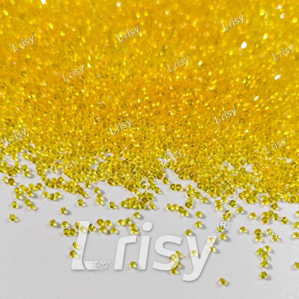 0.8-1mm Lemon Yellow Pointed Back Rhinestones PRS016