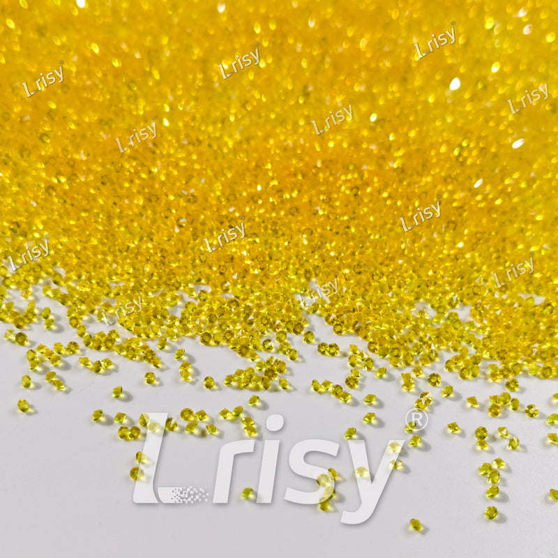 0.8-1mm Lemon Yellow Pointed Back Rhinestones PRS016