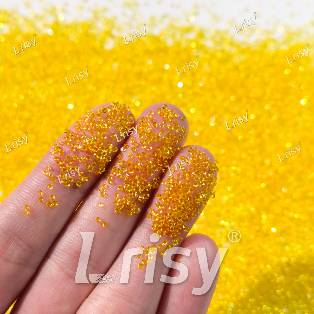 0.8-1mm Lemon Yellow Pointed Back Rhinestones PRS016