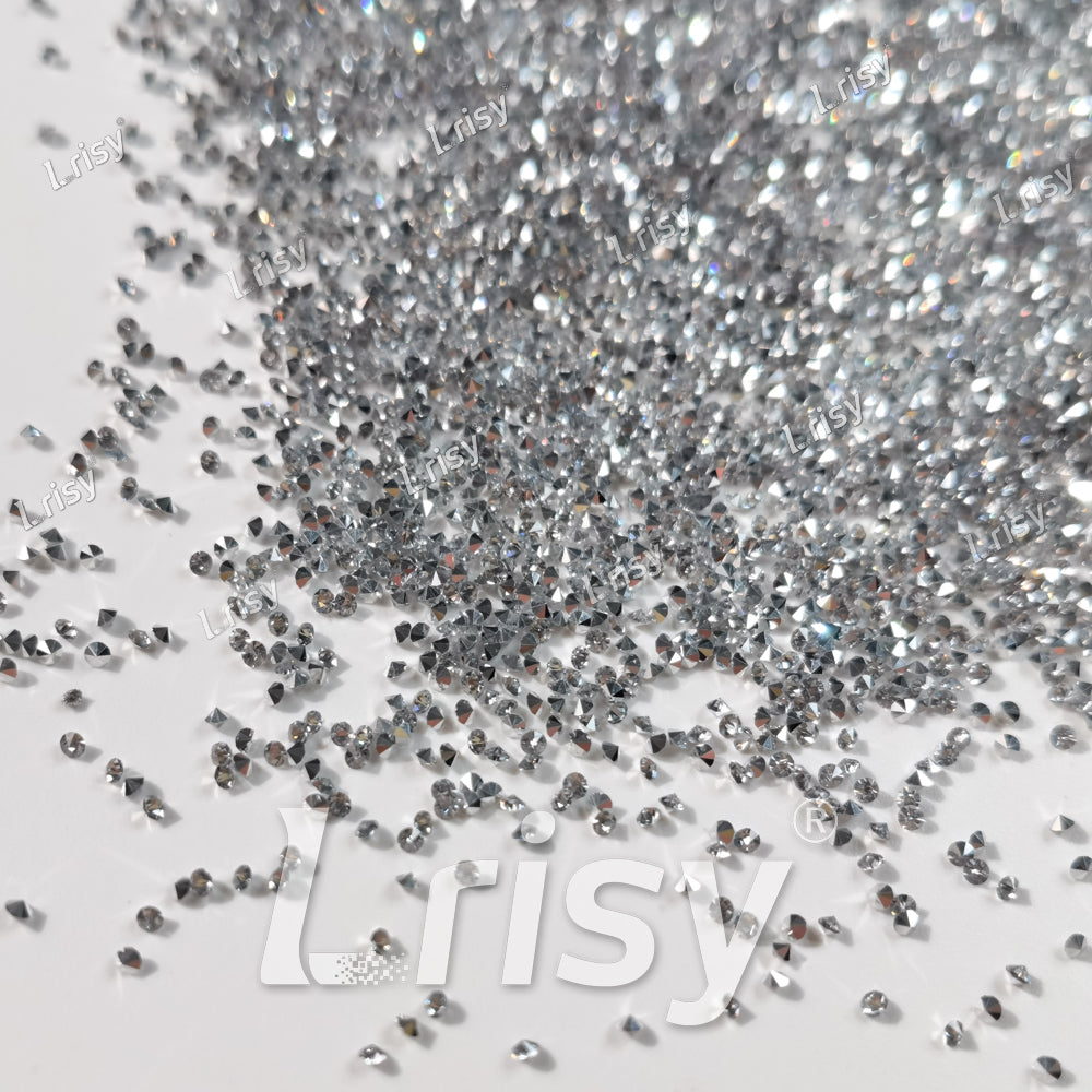 0.8-1mm Silver Ore Pointed Back Rhinestones PRS035