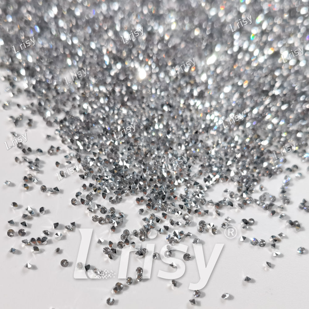 0.8-1mm Silver Ore Pointed Back Rhinestones PRS035