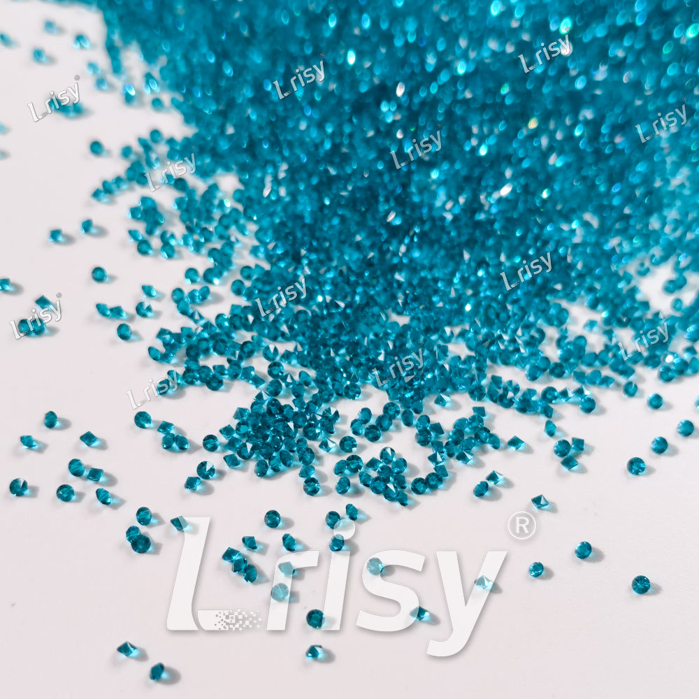 0.8-1mm Peacock Blue Pointed Back Rhinestones PRS005