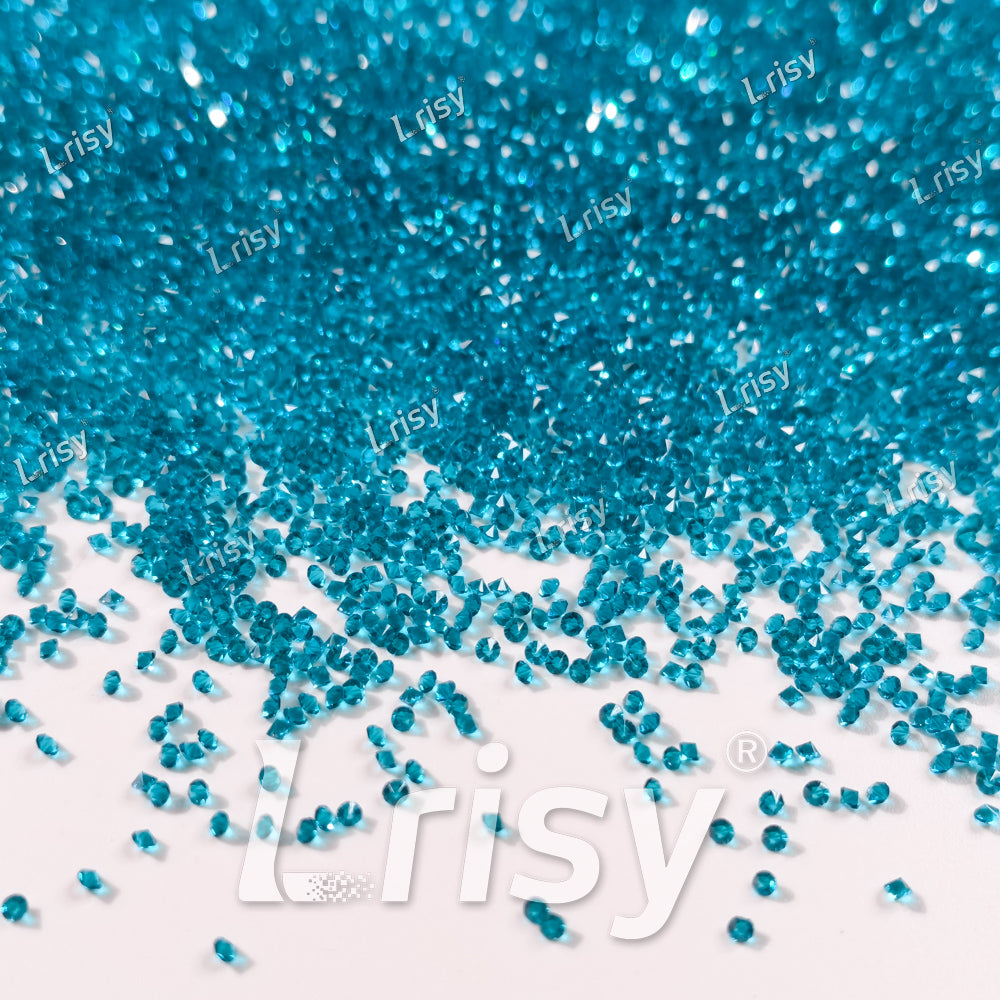 0.8-1mm Peacock Blue Pointed Back Rhinestones PRS005