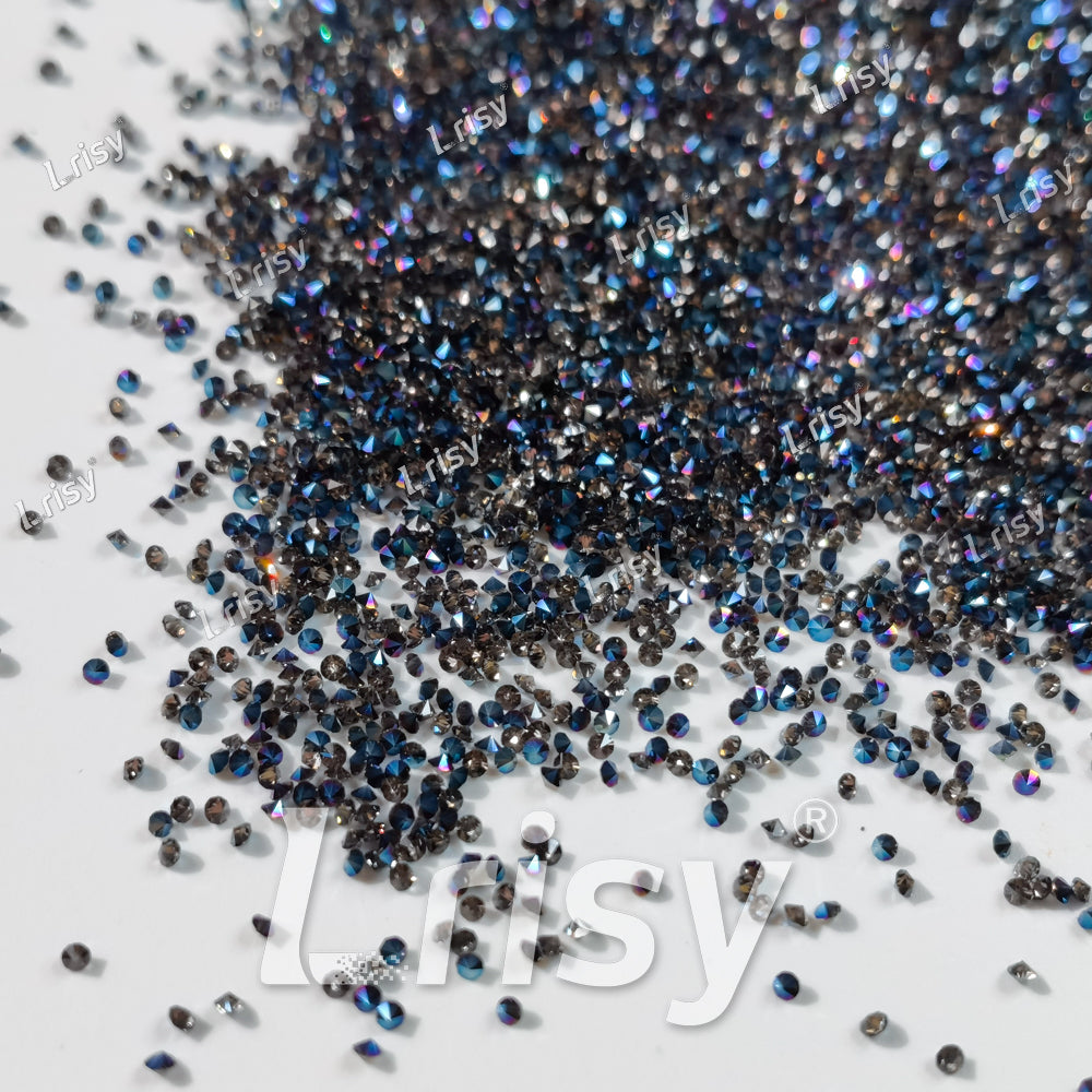 0.8-1mm Antique Blue Pointed Back Rhinestones PRS709