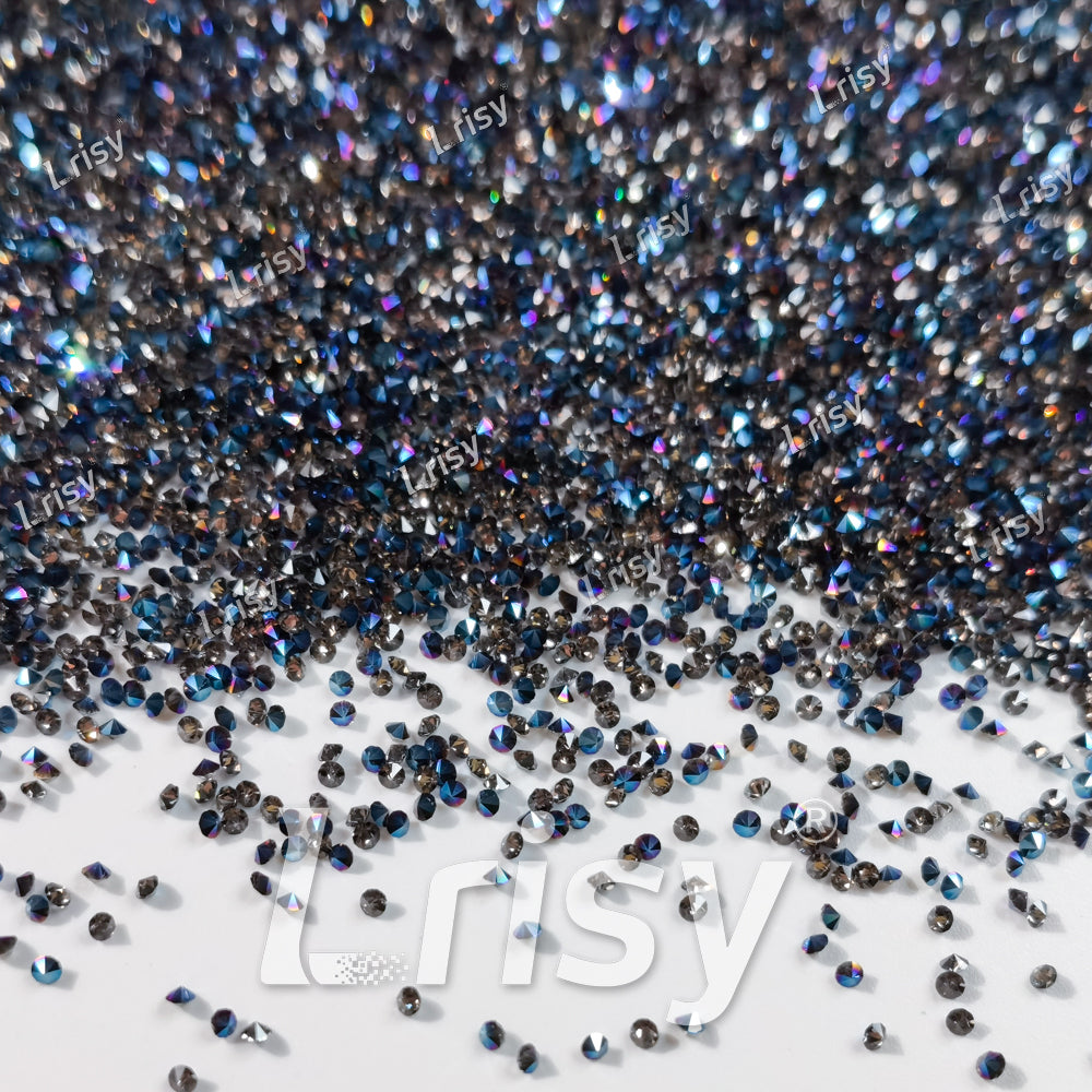 0.8-1mm Antique Blue Pointed Back Rhinestones PRS709
