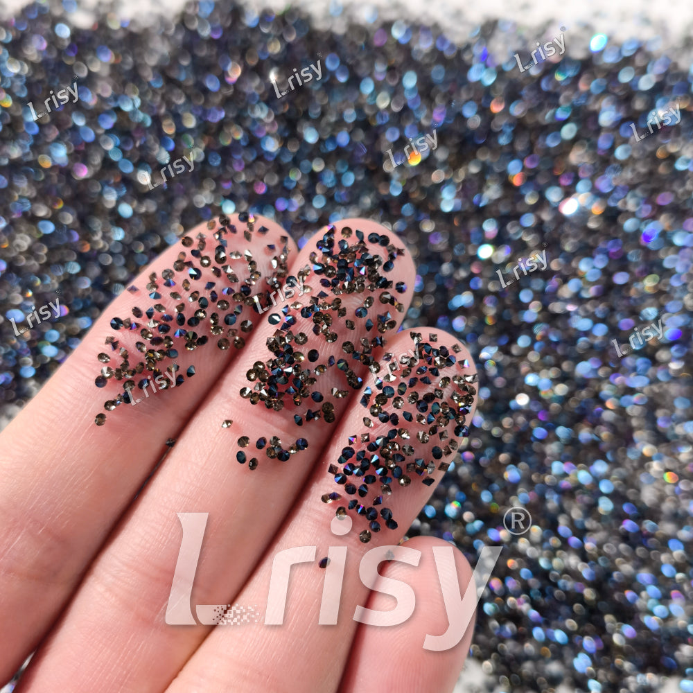 0.8-1mm Antique Blue Pointed Back Rhinestones PRS709