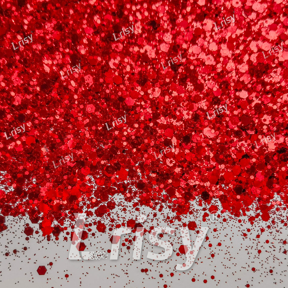 General Mixed American Red Glitter Pure Color B0308