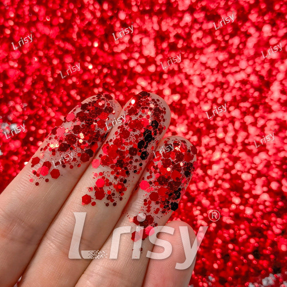 General Mixed American Red Glitter Pure Color B0308
